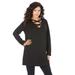 Plus Size Women's Crisscross Sweatshirt Tunic by Roaman's in Black (Size 12)