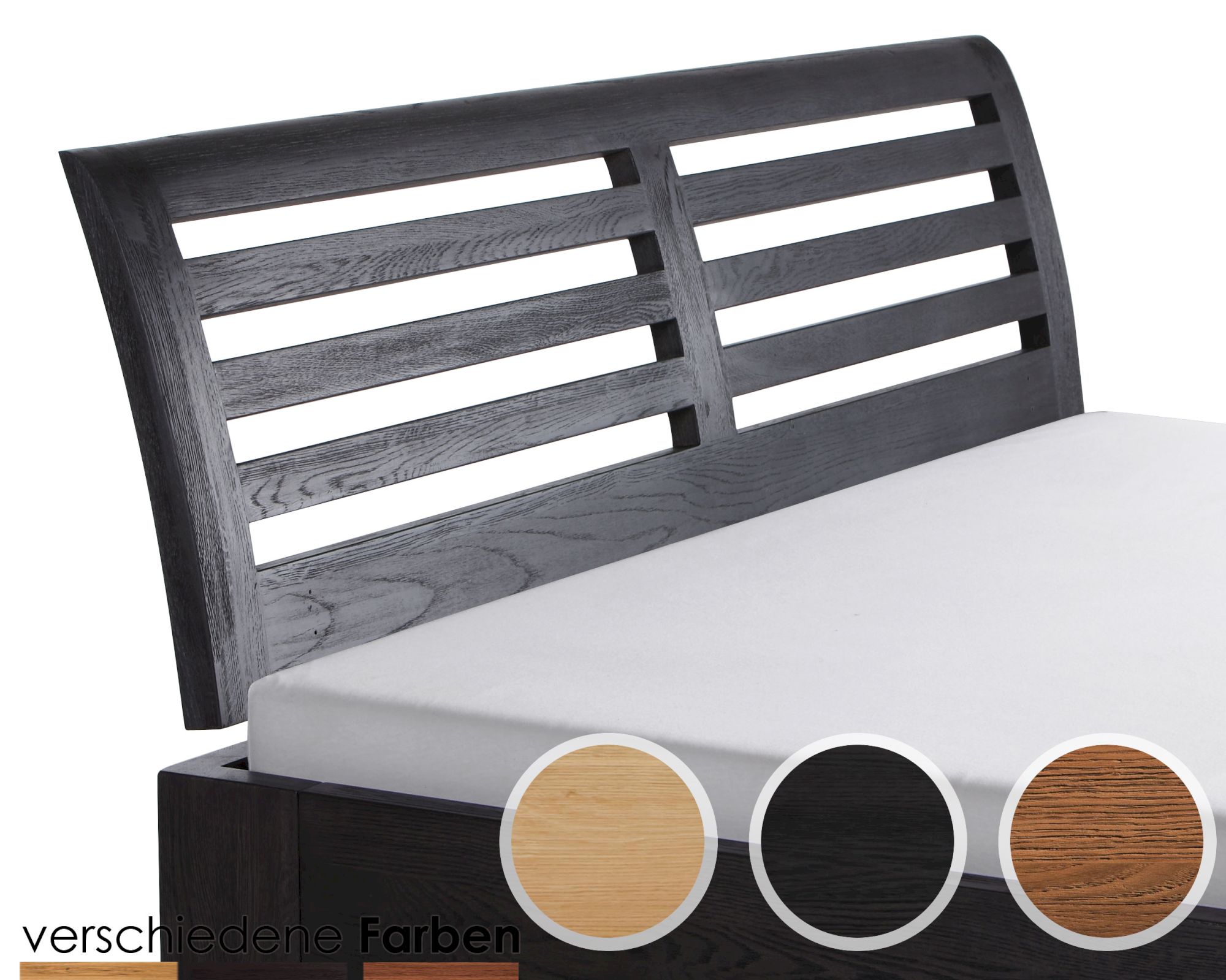 Hasena Oak-Line Massivholzbett Masito/Soleo 160x200 cm / Eiche natur, gebürstet, geölt Image