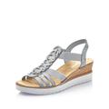 Rieker Damen Keilsandalen V38H8, Frauen Sandalen,Keilsandaletten,Keilabsatz,Wedge-Heel,hoch,Sommerschuhe,Freizeitschuhe,blau (12),36 EU / 3.5 UK