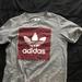 Adidas Shirts | Adidas Trefoil T-Shirt | Color: Gray/Red | Size: S