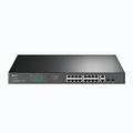 TP-Link TL-SG1218MP 16-Port Gigabit PoE LAN Switch (250 Watt, 16* PoE+ Ports, 2*SFP Ports, Rackmount, IEEE-802.3af/at, Plug-and-Play) Schwarz