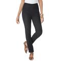 Plus Size Women's Stretch Denim Straight-Leg Jegging by Jessica London in Black (Size 14 P) Jeans Legging