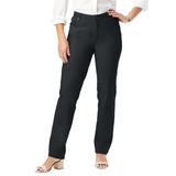 Plus Size Women's Classic Cotton Denim Straight-Leg Jean by Jessica London in Black (Size 22) 100% Cotton
