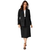 Plus Size Women's Single-Breasted Skirt Suit by Jessica London in Black (Size 20) Set