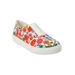 Wide Width Women's The Maisy Sneaker by Comfortview in Gardenia Floral (Size 7 W)