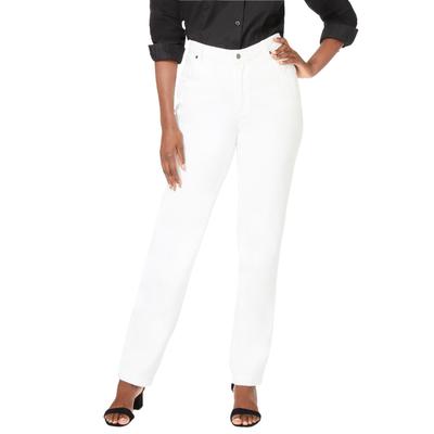 Plus Size Women's Classic Cotton Denim Straight-Leg Jean by Jessica London in White (Size 20) 100% Cotton