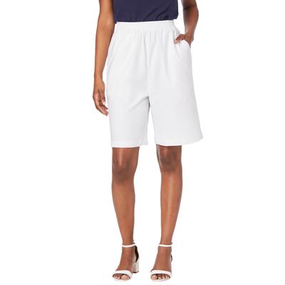 Plus Size Women's Linen Short by Jessica London in White (Size 22 W)