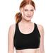 Plus Size Women's Leading Lady® Serena Low-Impact Wireless Active Bra 0514 by Leading Lady in Black (Size 40 DD/F/G)