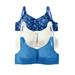 Plus Size Women's 3-Pack Cotton Wireless Bra by Comfort Choice in Evening Blue Pack (Size 52 D)