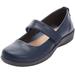 Extra Wide Width Women's The Carla Mary Jane Flat by Comfortview in Navy (Size 10 1/2 WW)