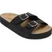 Wide Width Women's The Maxi Slip On Footbed Sandal by Comfortview in Black (Size 10 W)