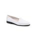 Wide Width Women's Liz Tumbled Flats by Trotters® in White (Size 7 1/2 W)