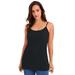 Plus Size Women's Stretch Cotton Cami by Jessica London in Black (Size 26/28) Straps