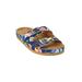 Extra Wide Width Women's The Maxi Slip On Footbed Sandal by Comfortview in Navy Floral (Size 7 WW)
