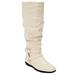 Wide Width Women's The Arya Wide Calf Boot by Comfortview in Winter White (Size 8 1/2 W)