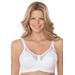 Plus Size Women's Embroidered Wireless Bra by Elila in White (Size 36 F)