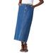 Plus Size Women's True Fit Stretch Denim Midi Skirt by Jessica London in Medium Stonewash (Size 14 W)