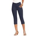 Plus Size Women's Invisible Stretch® Contour Capri Jean by Denim 24/7 in Dark Wash (Size 22 W) Jeans