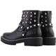 SHOW STORY Vintage Black Buckle Stars Studded Ankle Boots Lugged-Sole,GZ31810BK37,4UK,Black