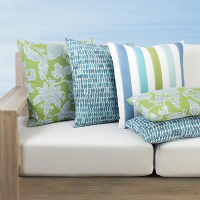 Boardwalk Indoor/Outdoor Pillow Collection by Elaine Smith - Rhodes Stripe, 12" x 20" Lumbar Rhodes Stripe - Frontgate