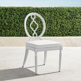 Set of 2 Avery Dining Side Chairs with Cushions in White Finish - Rumor Snow with Logic Bone piping - Frontgate