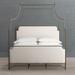 Whitby Canopy Bed - Antiqued Textured Brass with Ivory Linen, Queen - Frontgate