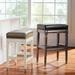 Wexford Rectangular Backless Bar & Counter Stool - 30" Bar Height, Alabaster White/Slate Leather Bar Stool - Frontgate