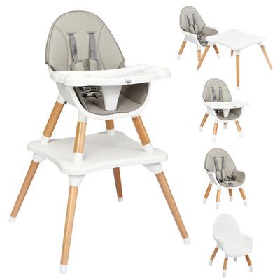 Costway 5-in-1 Baby Wooden Convertible High Chair -Gray