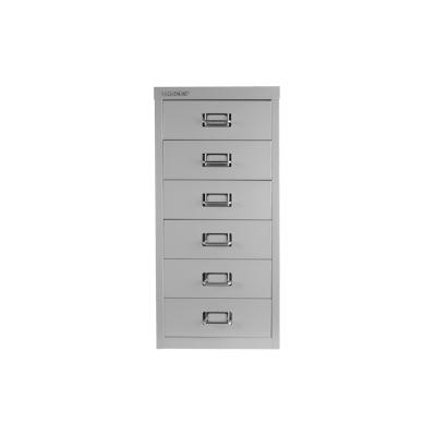 Bisley Schubladenschrank MultiDrawer™ L296S, Stahl, 27.9 x 38 x 59 cm, mit Sockel, 6 Ablagen, silber