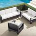 St. Kitts 3-pc. Sofa Set in Matte Black Aluminum - Rumor Snow, Rumor Snow - Frontgate