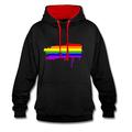 Spreadshirt LGBT Pride - Graffiti Rainbow Flag Unisex Contrast Hoodie, M, Black/red