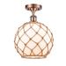 Innovations Lighting Bruno Marashlian Large Farmhouse Rope 10 Inch 1 Light Semi Flush Mount - 516-1C-AC-G121-10RB-LED