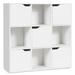 Costway Free Standing 9 Cube Storage Wood Divider Bookcase for Home and Office-White