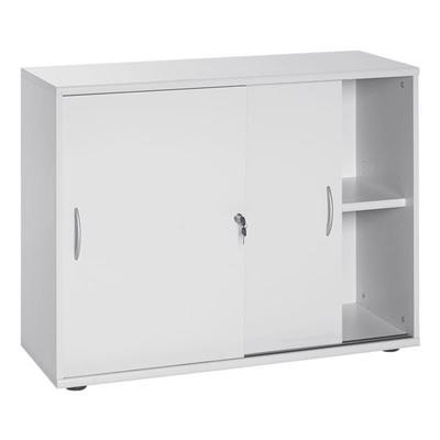 Schiebetürenschrank »Smileline V« 100 cm breit 2 OH grau, Möbelpartner, 100x76x39.5 cm