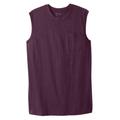 Big & Tall Boulder Creek Heavyweight Pocket Muscle Tee by Boulder Creek in Deep Purple (Size 2XL)