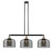 Beachcrest Home™ Barahona 3 - Light Kitchen Island Linear Pendant Glass, Metal in Gray/Yellow/Black | 13 H x 42 W x 12 D in | Wayfair