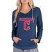 Women's Concepts Sport Navy Cleveland Indians Mainstream Terry Long Sleeve Hoodie Top