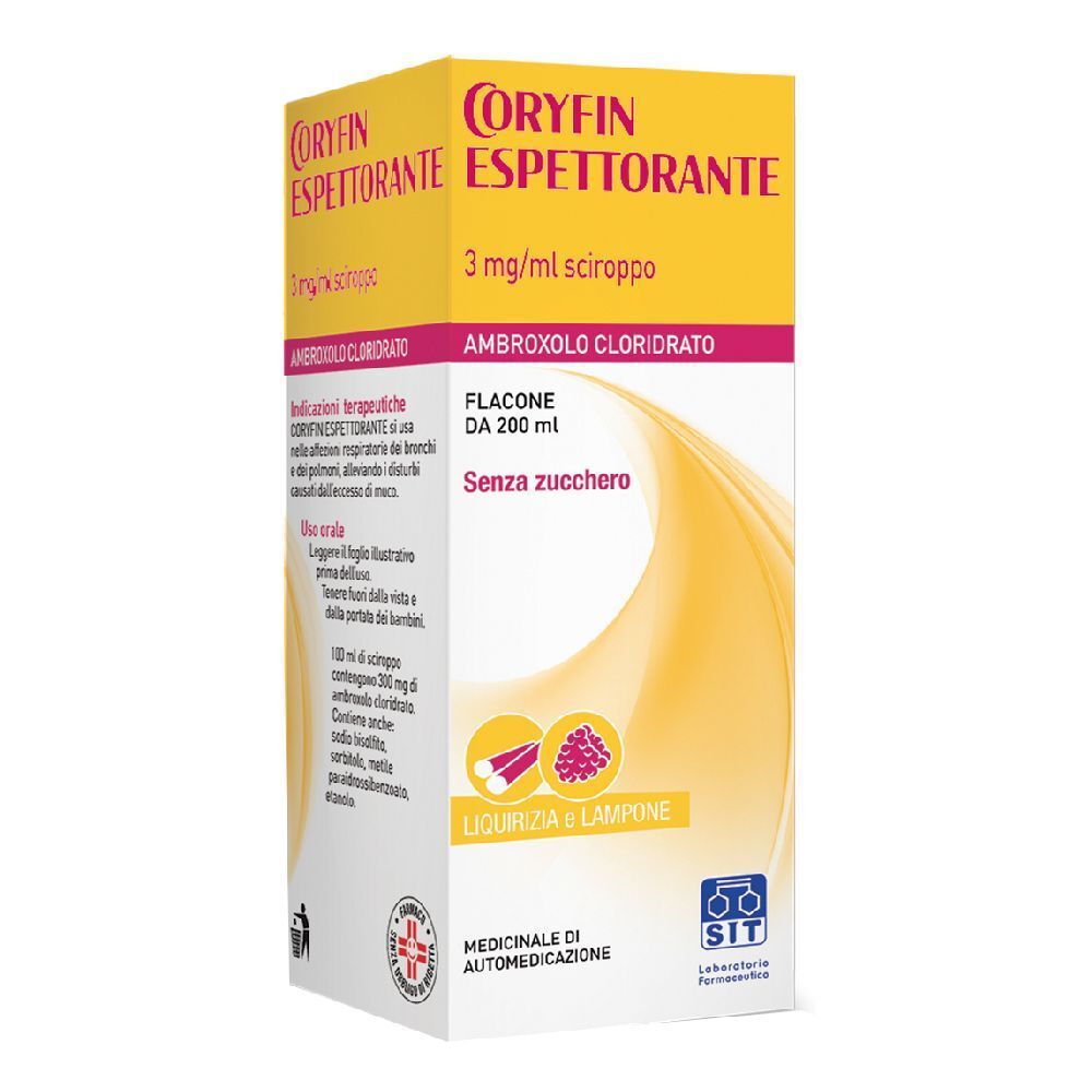 CORYFIN ESPETTORANTE 3 mg/ml sciroppo 200 ml Sciroppo per la tosse