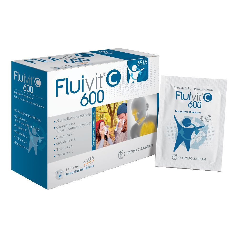 Farmac-Zabban Fluivit® C 600 Gusto Arancia 14 pz Bustina