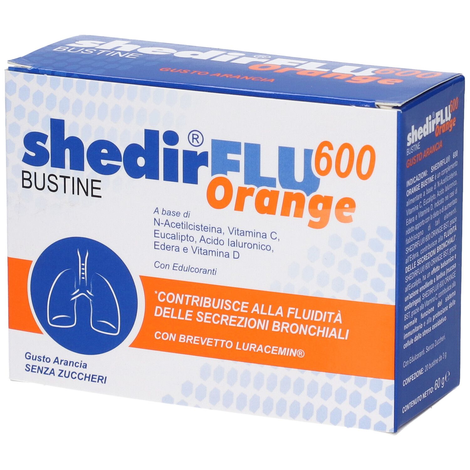 shedir®flu600 Orange Bustine Gusto Arancia 20 pz Bustina