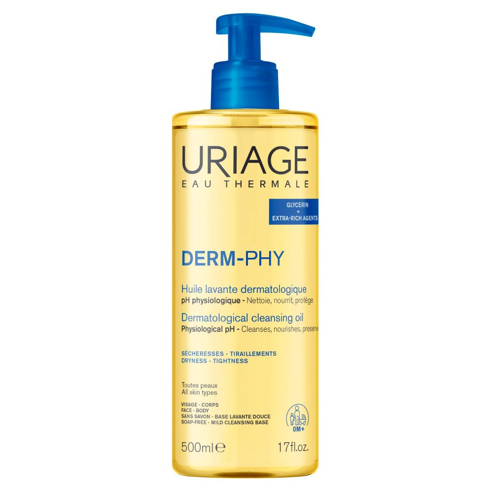 URIAGE DERM-PHY Olio Lavante Dermatologico bagno e doccia, pelle secca