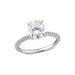 Belk & Co Lab Created 2 Ct. T.w. Oval-Cut Moissanite And 1/10 Ct. T.w. Diamond Engagement Ring In 14K White Gold, 8