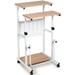 Costway Height Adjustable Mobile Computer Stand-Up Desk with 2 Modes