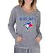 Women's Concepts Sport Gray Toronto Blue Jays Mainstream Terry Long Sleeve Hoodie Top