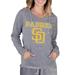 Women's Concepts Sport Gray San Diego Padres Mainstream Terry Long Sleeve Hoodie Top