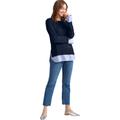 Plus Size Women's Fine Gauge Layered Pullover by ellos in Navy (Size 14/16)