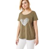 Plus Size Women's Love Ellos Graphic Tee by ellos in Burnt Olive Heart (Size L)