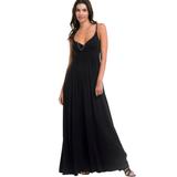 Plus Size Women's Knit Surplice Maxi Dress by ellos in Black (Size 3X)