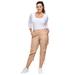 Plus Size Women's Stretch Cargo Capris by ellos® in New Khaki (Size 12)