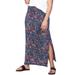 Plus Size Women's Knit Maxi Skirt by ellos in Black Stainglass Print (Size M)